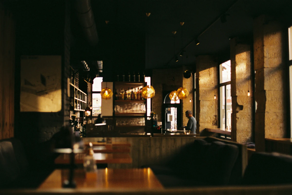 The candlelit dining room
